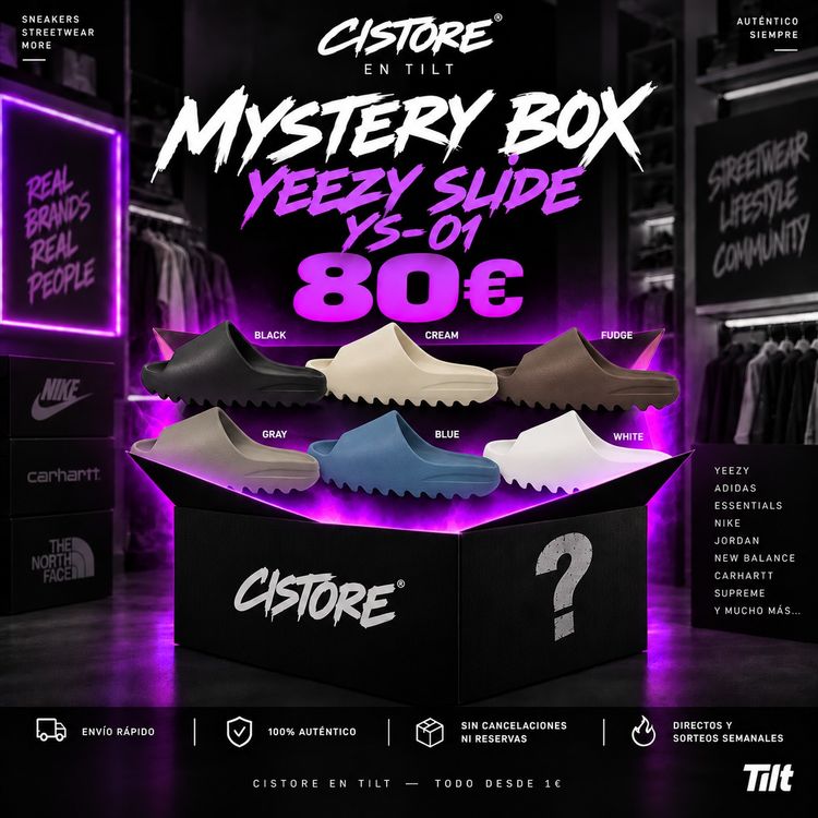 MYSTERY BOX YEEZY SLIDE YS-01 – 100% AUTÉNTICAS 🔥